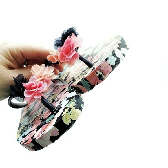 Joules Size 1 Girls Floral Flip Flops UK - Picture 2 of 5